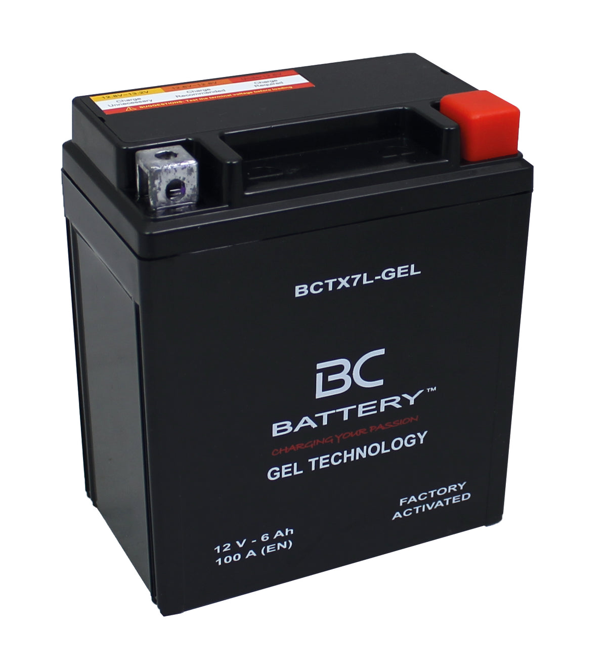 BCTX7L-GEL| Batteria Moto al GEL, YTX7L-BS, 12V, 6Ah, CCA: 100Amp, 150x70x130mm