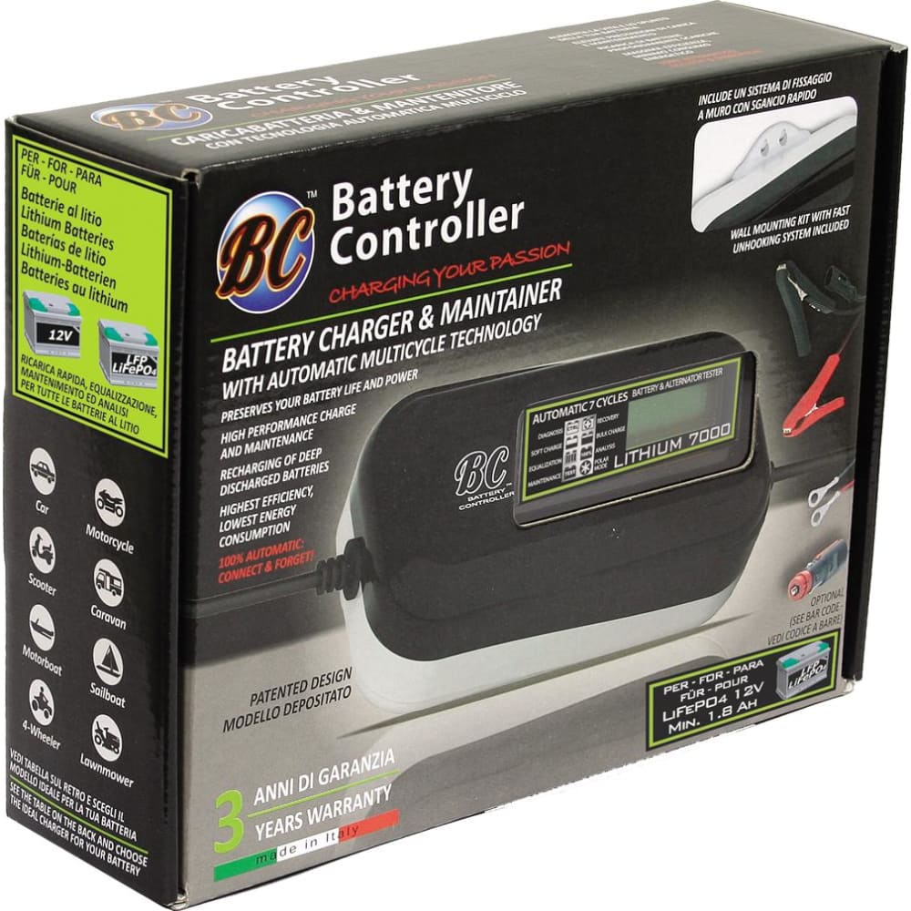 BC LITHIUM 7000 7A Caricabatteria e Mantenitore Digitale/LCD, Tester di Batteria - BC Battery Italian Official Website