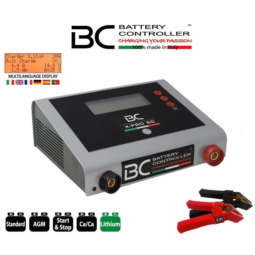 Carica batterie per auto professionale - 12/24 V - 15/20 A - pannello di  controllo inclinato