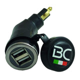 Caricabatteria USB Doppio con Voltmetro per Prese Accensigari BMW (12mm)